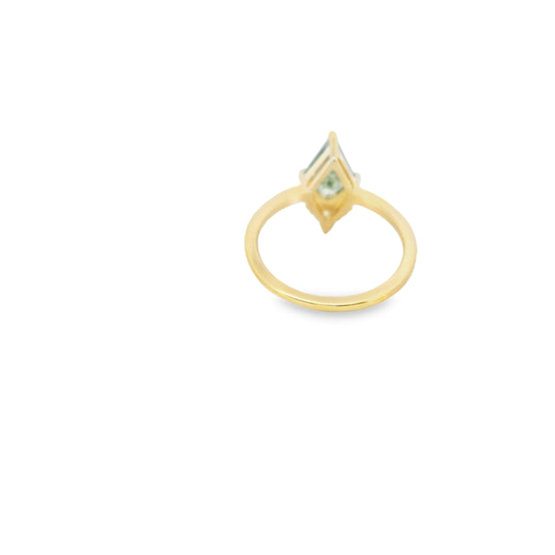 Moss Agate Ring with Diamond Accent