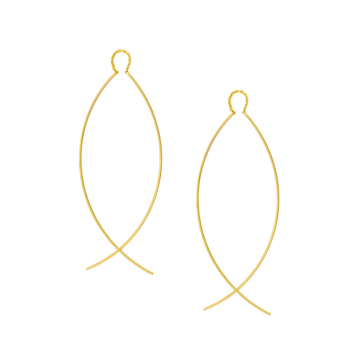 Curved Wire Threader Earrings