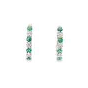 Huggies with Emeralds and Diamonds
