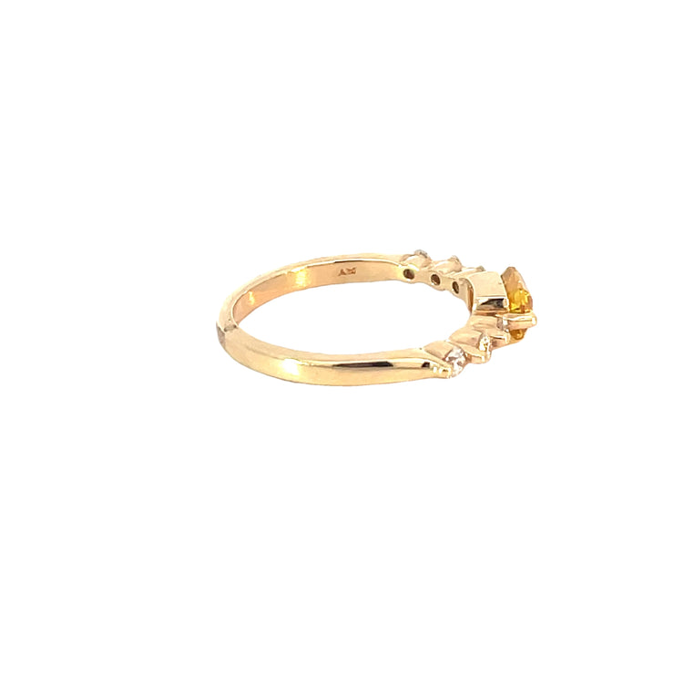 Yellow Sapphire Diamond Ring