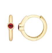 Yellow Gold Ruby Huggies