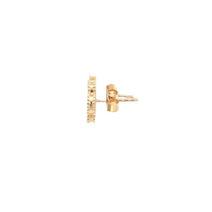 Yellow Gold Diamond Pave Studs