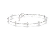 Cross Petite Diamond Fashion Station Chain Bracelet