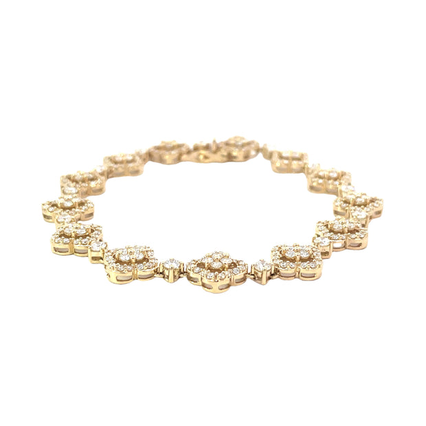 Diamond Clover Leaf Tennis Bracelet
