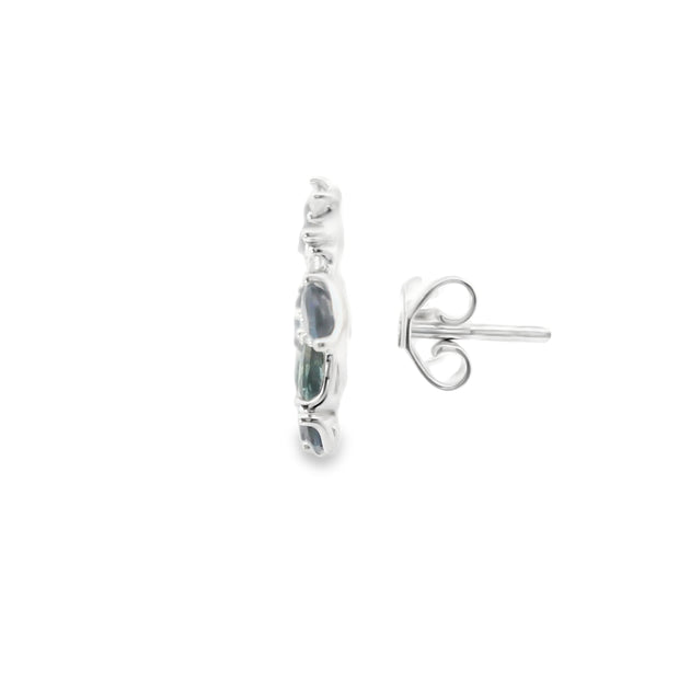 Blue and Green Sapphire and Diamond Climbers