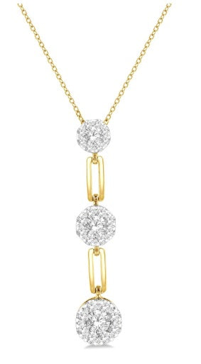 Diamond Cluster Drop Necklace