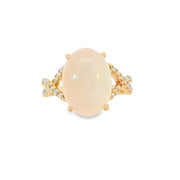 Moonstone and Diamond Twist Ring