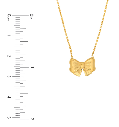 Yellow Gold Bow Necklace