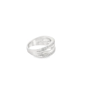 Textured Band with Diamond Accents