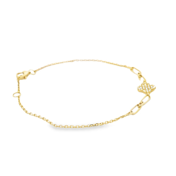 Pave Clover Charm Bracelet