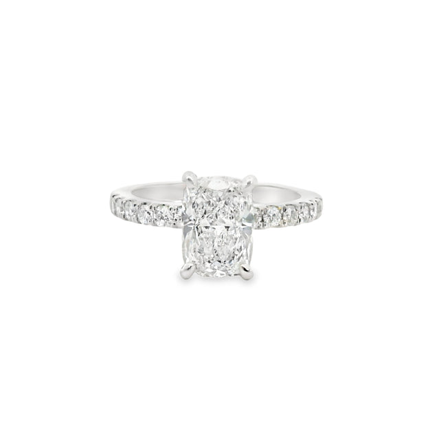 2 CT Elongated Cushion Lab Grown Engagement Ring