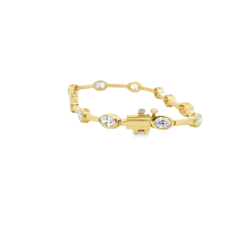 Oval Diamond Bezel Tennis Bracelet