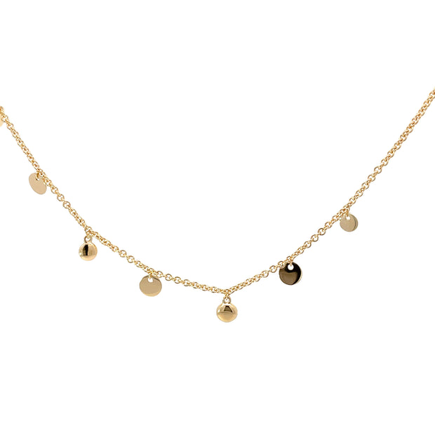 Yellow Modern Electrum Diamond Station Necklace