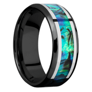 Zirconium with Polish , Polish Finish and Sterling Silver Inlay