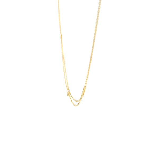 Yellow Gold Diamond Station Necklace