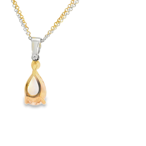 Morganite and Diamond Pendant