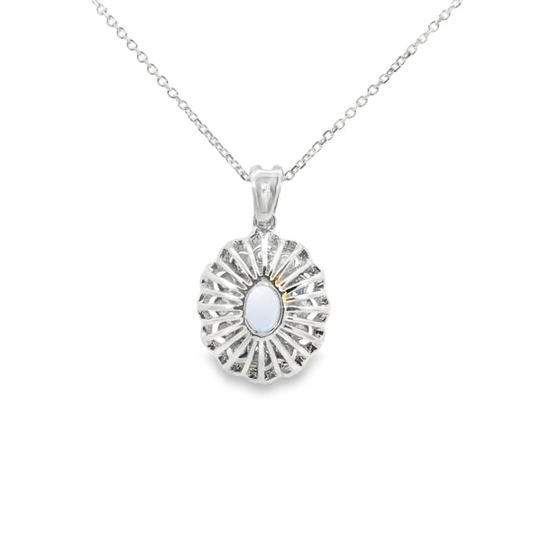 Tanzanite and Diamond Double Halo Pendant