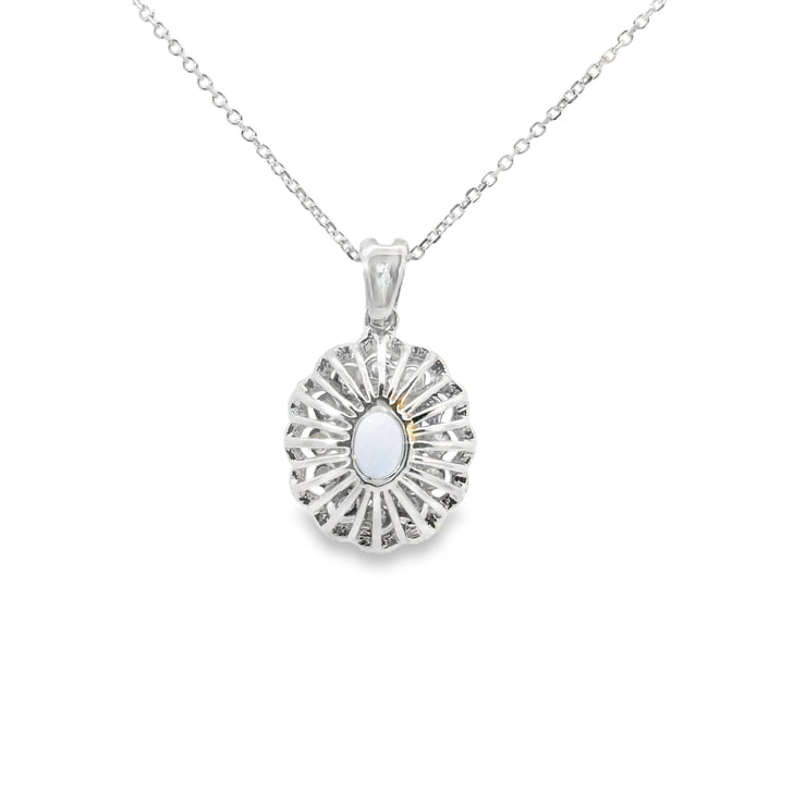 Tanzanite and Diamond Double Halo Pendant