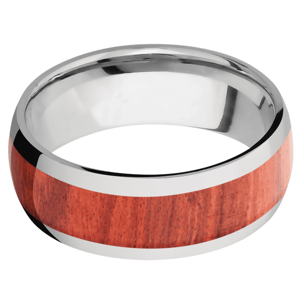 Titanium with Polish Finish and Red Heart Inlay