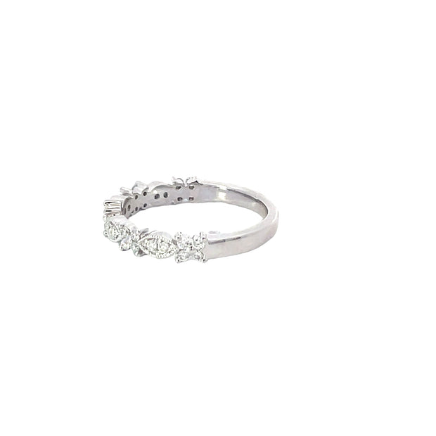 White Gold Shaped Diamond Band
