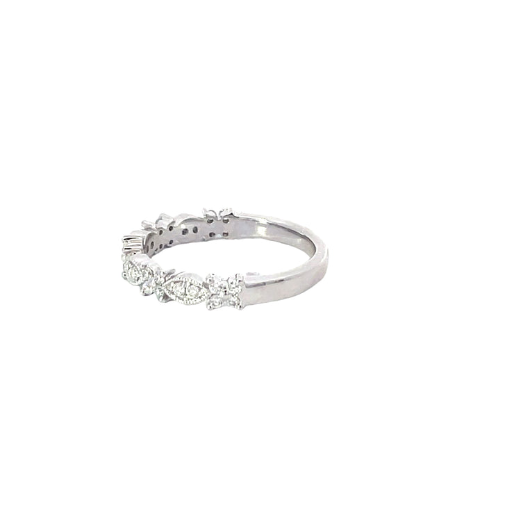 White Gold Shaped Diamond Band