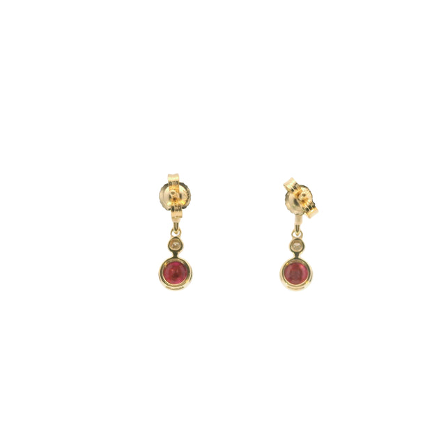 Drop Earrings with Rubies and Diamonds