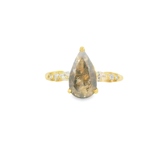 Salt and Pepper Diamond Ring