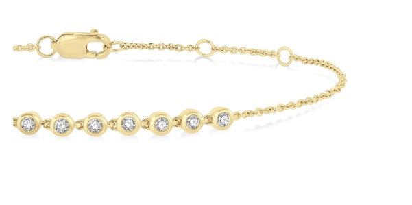 Bezel Set Petite Diamond Fashion Chain Bracelet