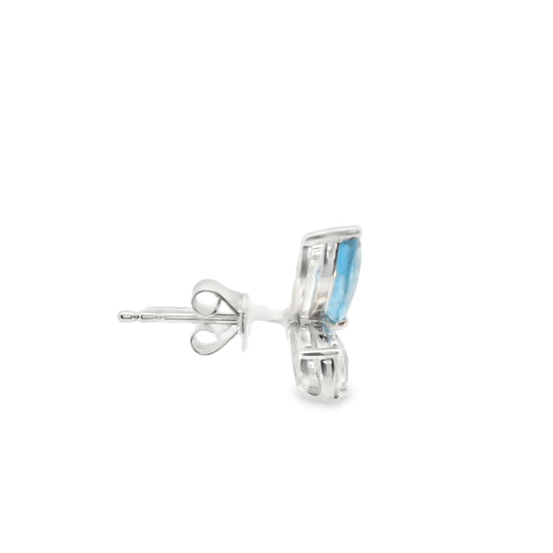 Butterfly Studs with Blue Topaz and Sapphires