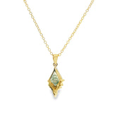 Moss Agate and Diamond Pendant
