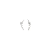 White Modern Electrum Diamond Earrings
