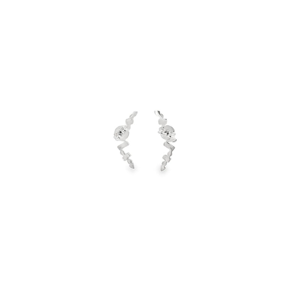White Modern Electrum Diamond Earrings