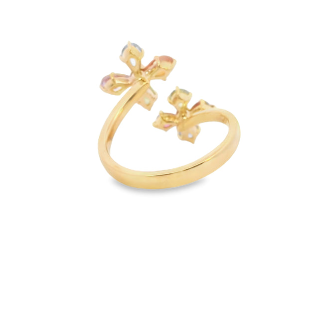 Multicolor Sapphire Flower Ring