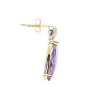 Amethyst and Diamond Drop Earrings