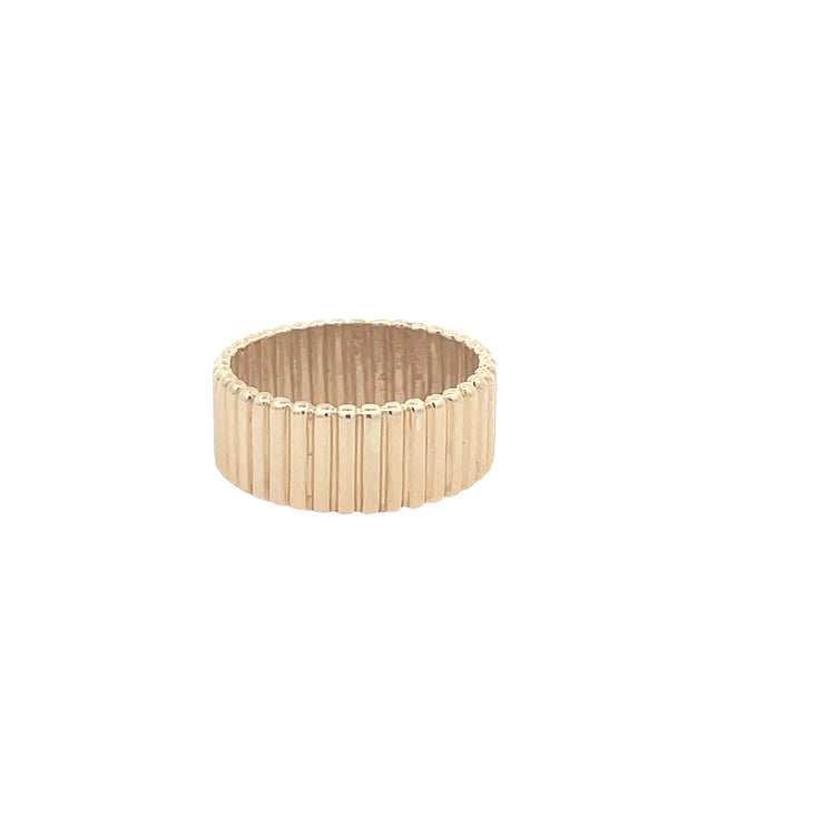 Corrugated Wide Band Ring