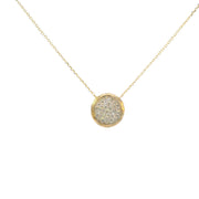 Textured Bezel Diamond Cluster Pendant