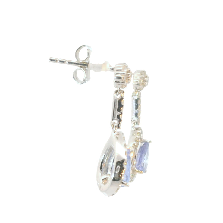 Tanzanite and Diamond Drop Earrings