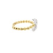 Beaded Bypass Diamond Ring