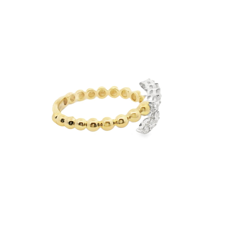Beaded Bypass Diamond Ring