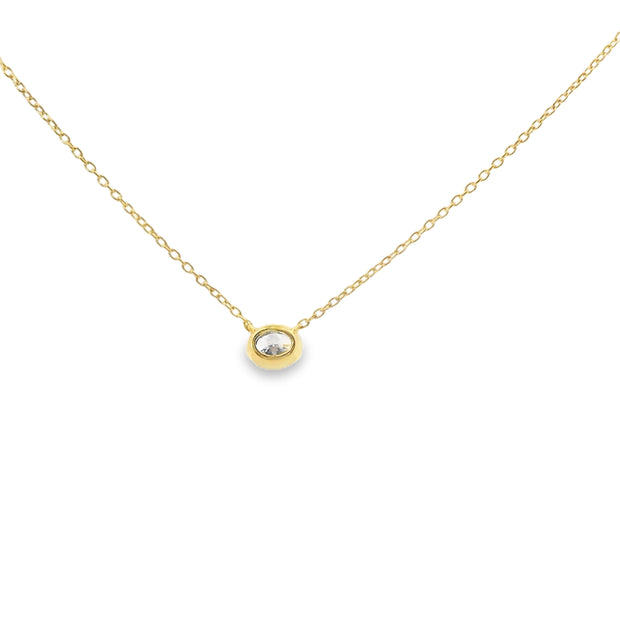 Bezel Set Oval Diamond Pendant