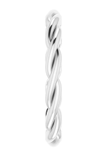 14K White Woven-Design Band
