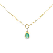 Emerald Paperclip Pendant