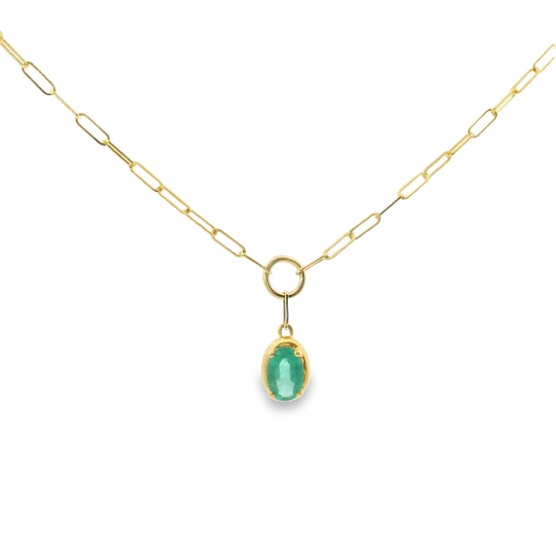 Emerald Paperclip Pendant