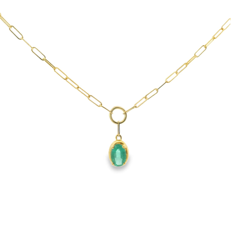 Emerald Paperclip Pendant