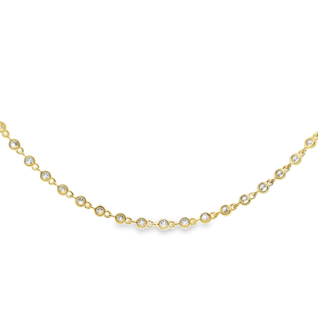 Bezel Link Diamond Tennis Necklace