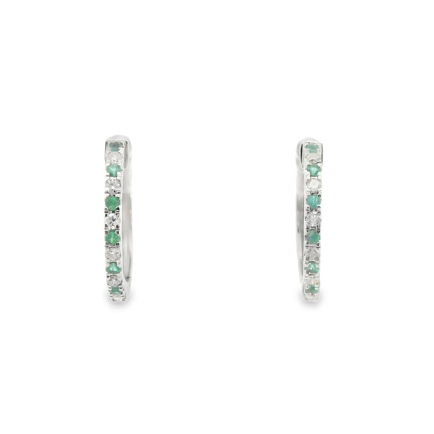 Emerald and Diamond Huggies