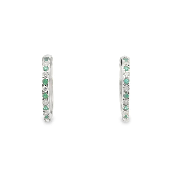 Emerald and Diamond Huggies