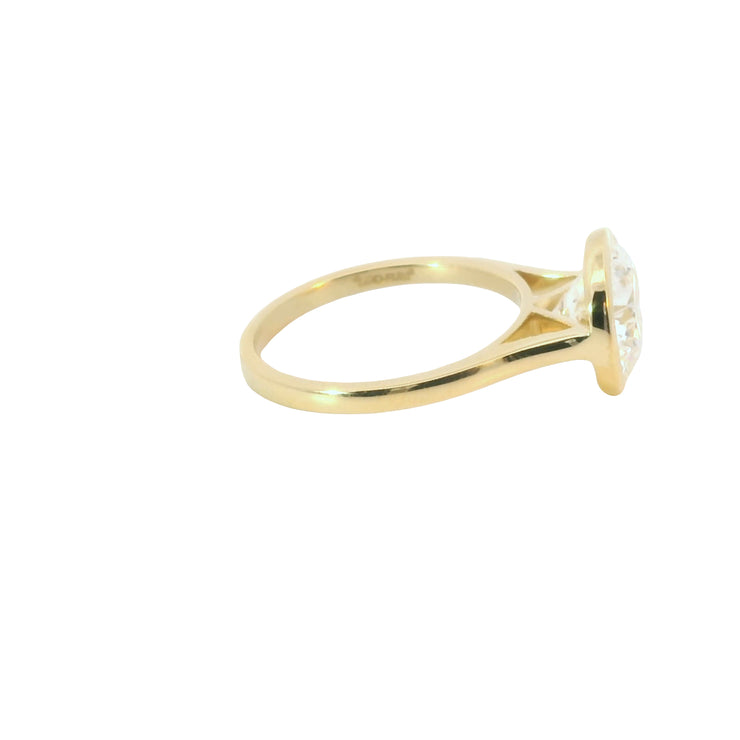 Bezel Set 3 CT Lab Grown Round Engagement Ring