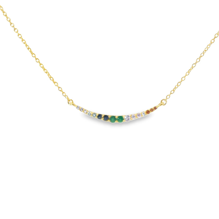 Multicolor Sapphire Smile Pendant