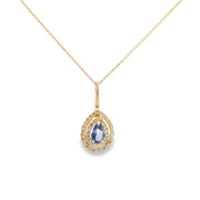 Tanzanite Double Halo Pendant